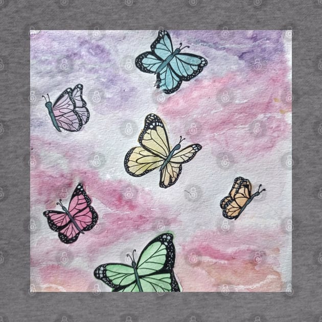 Colorful pastel butterflies by San Mould Art